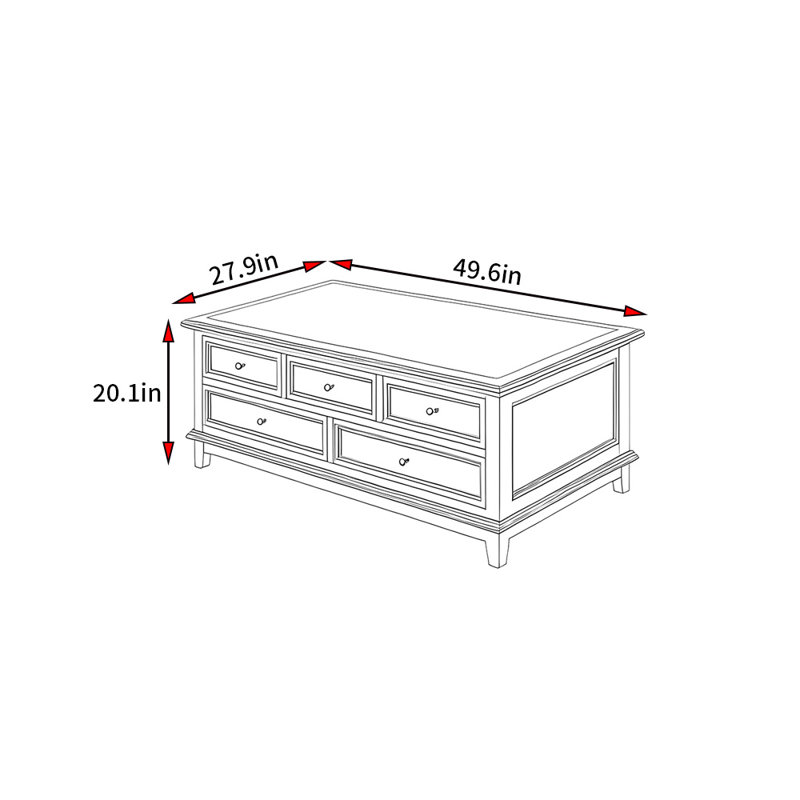 Table basse de style rétro américain, Marron foncé