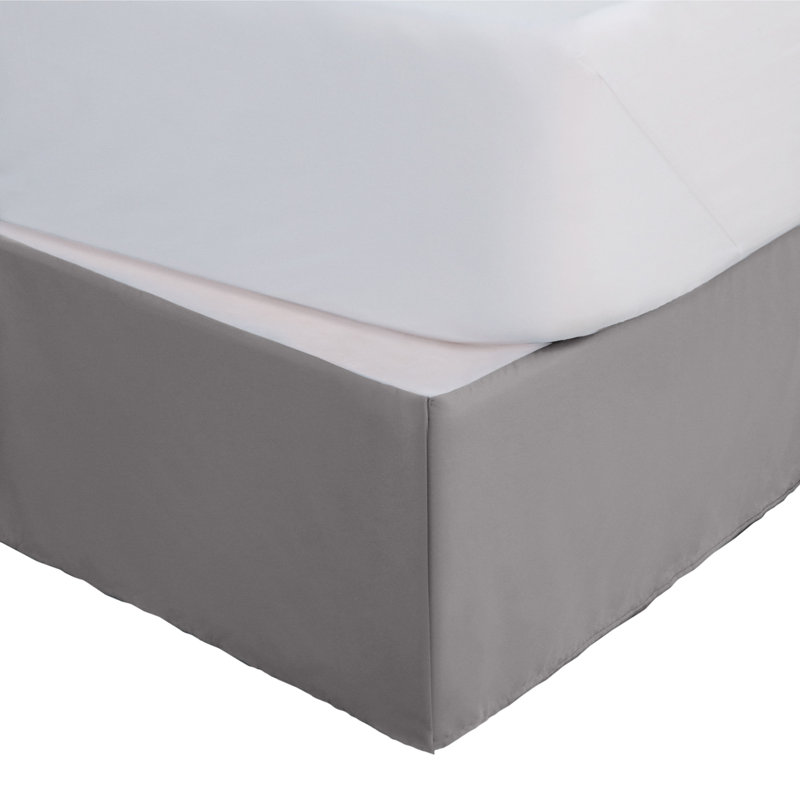 Martex Bed Skirt Easy Fit Lightweight 100% Microfiber Dust Hotel Quality, Gray, King Inverted Pleat