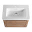 Meuble-lavabo mural 52 po avec lavabo en céramique et tablettes de rangement et 1 porte à fermeture en douceur