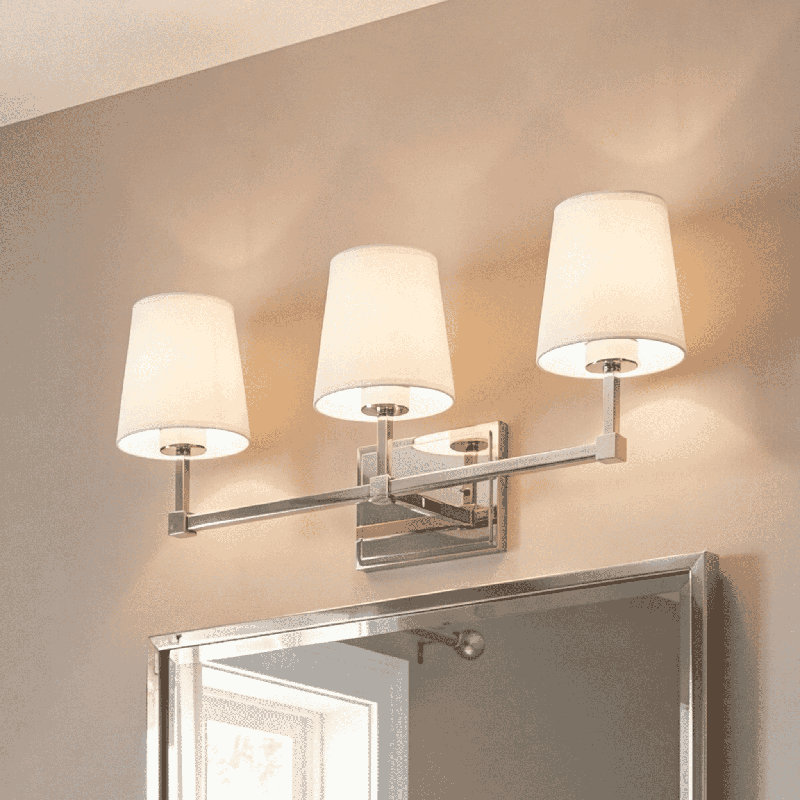 3-Light Dimmable Nickel Vanity Light