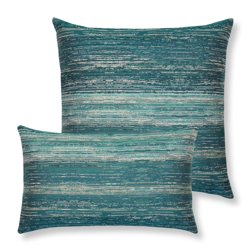 Textured Throw Square Outdoor Pillow Cover & Insert by Elaine Smith, Lagoon, 20"H x 20"W