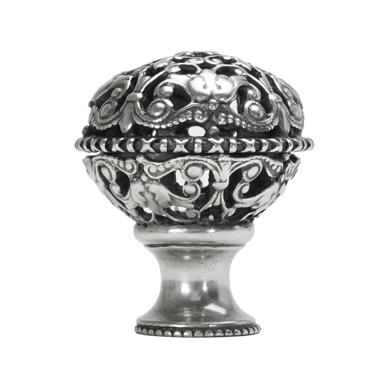 Juliane Grace large full round knob in finish Jet, Silver