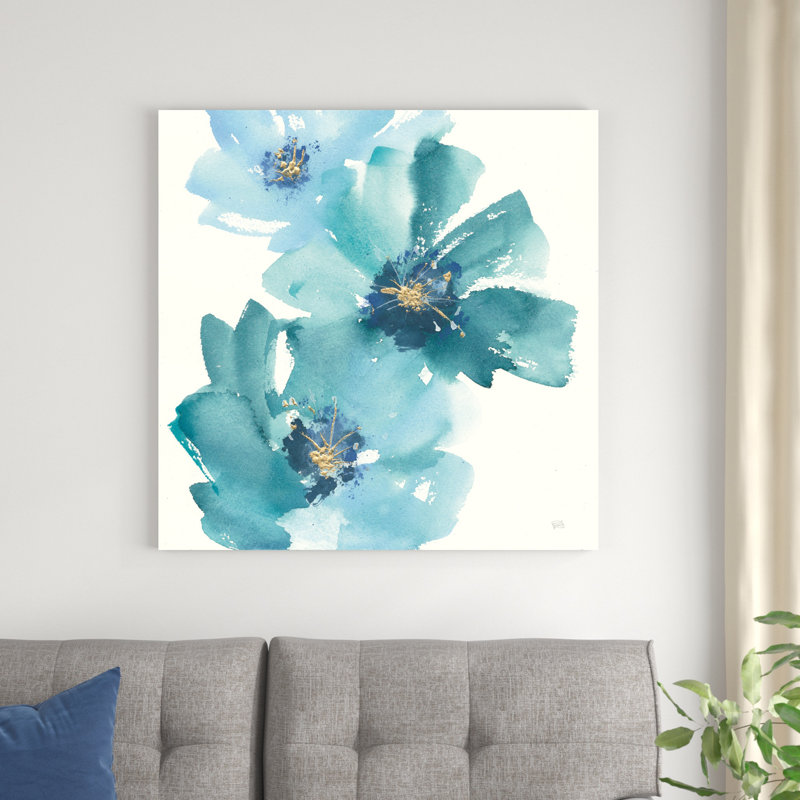 " Teal Cosmos IV " by Chris Paschke Painting Print, 36" H x 36" W x 1.25" D