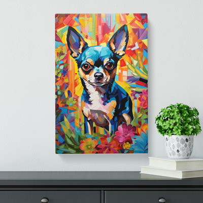 Chihuahua Hard Edge Painting - Wrapped Canvas
