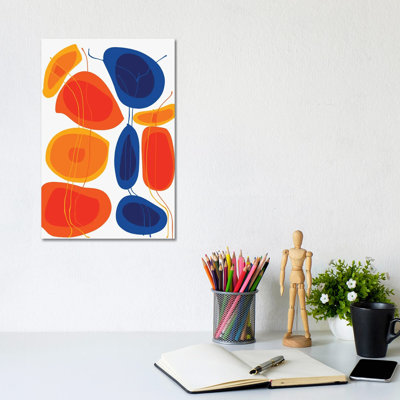 Orange And Blue Flowers by Emmanuel Signorino - Wrapped Canvas Print