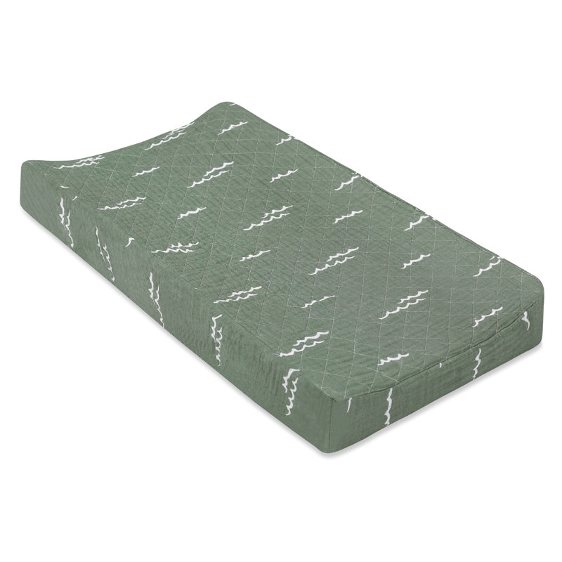 Ocean Waves Quilted Muslin Changing Pad Cover