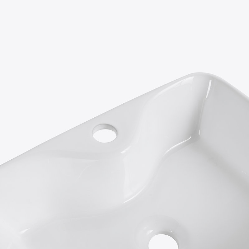 Lavabo de salle de bain rectangulaire en céramique