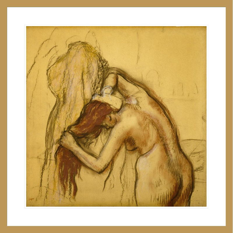 Femme se séchant c. 1905 par Edgar Degas, impression giclée encadrée, H 33,52 po x l 33,5 po
