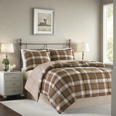 Cozy Microfiber Twin Bedding Sets, Rustic Plaid Cabin Style For Home