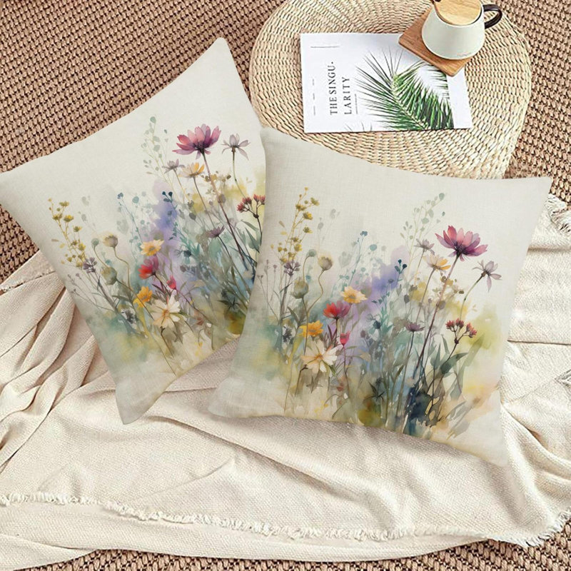 Housse de coussin décoratif pour 2 coussins d'extérieur Wildflower