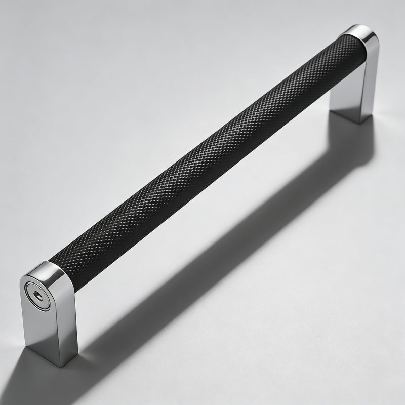 Paquet de 6 poignées d'armoire de 10 pouces (254 mm), paquet de 6 - poignées de tiroir noir mat et chrome poli pour armoires de cuisine et quincaillerie de meuble