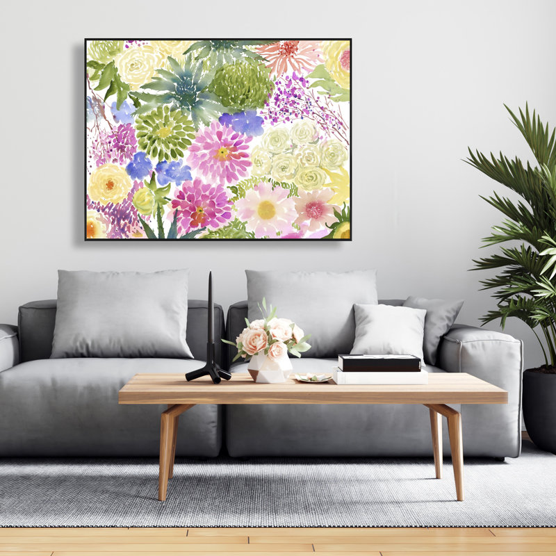 Paquet de fleurs exotiques - Décoration sur toile encadrée botanique