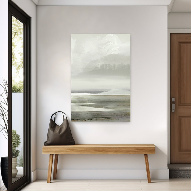 Lakes No2 Abstract Contemporary Modern Fish Coastal Landscape Wall Art Print 1 Piece Wrapped Canvas Wall Art