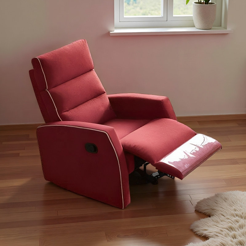 Modern Leisure Bedroom Single Manual Recliner, Red