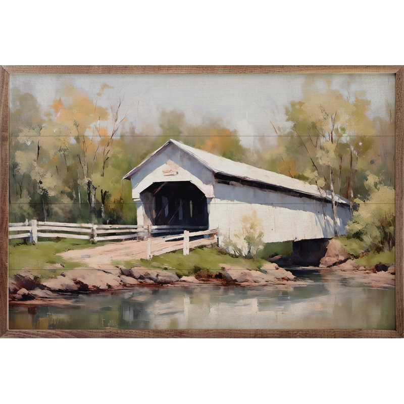 «White Bridge» sur bois, H 16 po x l 24 po