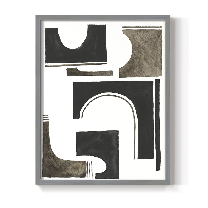 Midway II Framed Print - Solid Wood, Gray, 11" H x 9" W