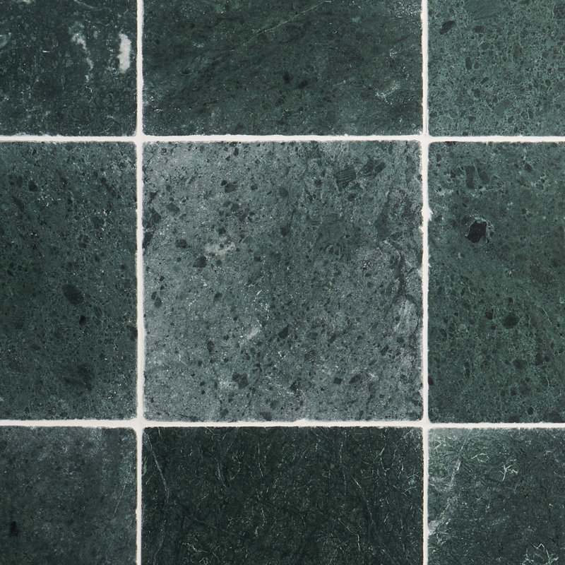 Avanti 12x12 Tumbled Marble Tile, Verde Green