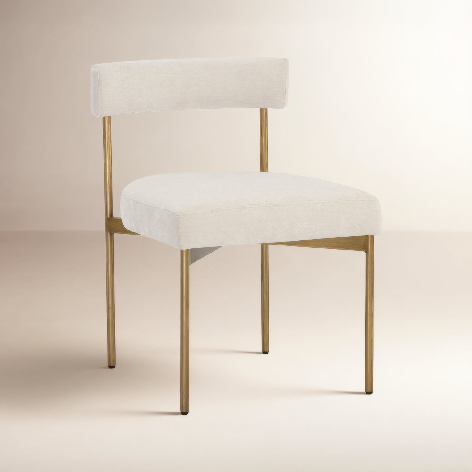 Freida 19.75'' H Upholstered Dining Chair, Cream, Gold