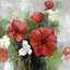Abstrait fleurs sauvages - rouge, impression encadrée moderne-1060272246-1060272197