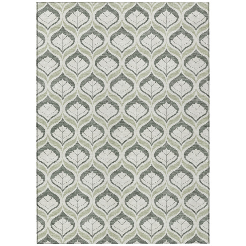 Machine Washable Indoor/Outdoor Jourdan ACN2379 Geometric Rug, Rectangle 10' x 14'