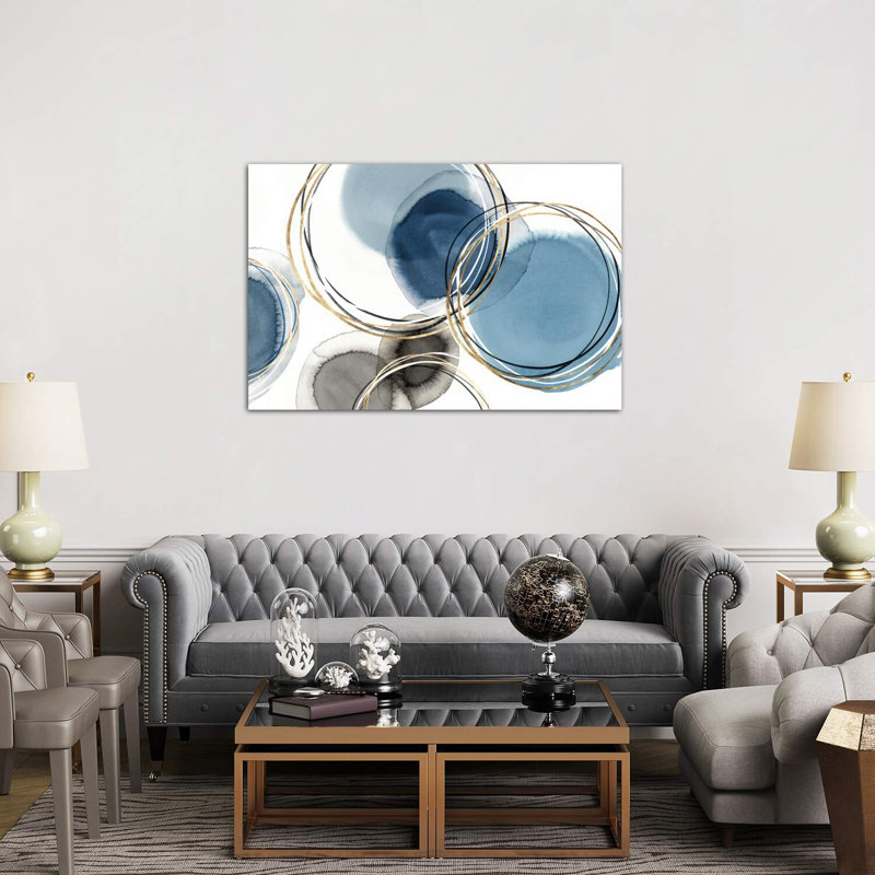 «Infinity Indigo II» par Isabelle Z - reproduction d'art, H 12 po x l 18 po x P 1,5 po, Toile tendue, Toile tendue