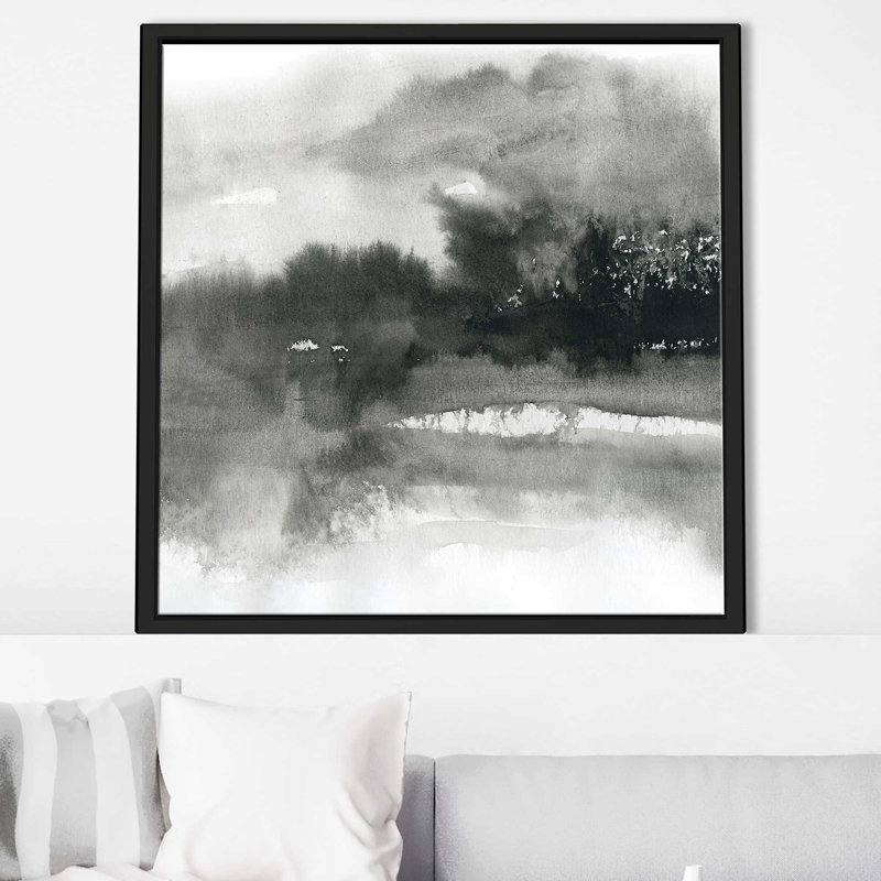 Cadre dramatique I par Carol Robinson - Peinture, Cadre flottant noir, H 39,5 po x l 39,5 po x P 2 po