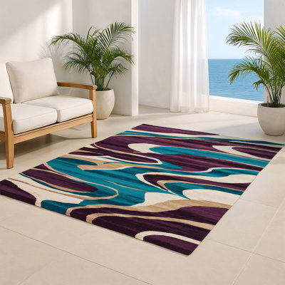 Watercolor Brown Indoor and Outdoor Area Rug