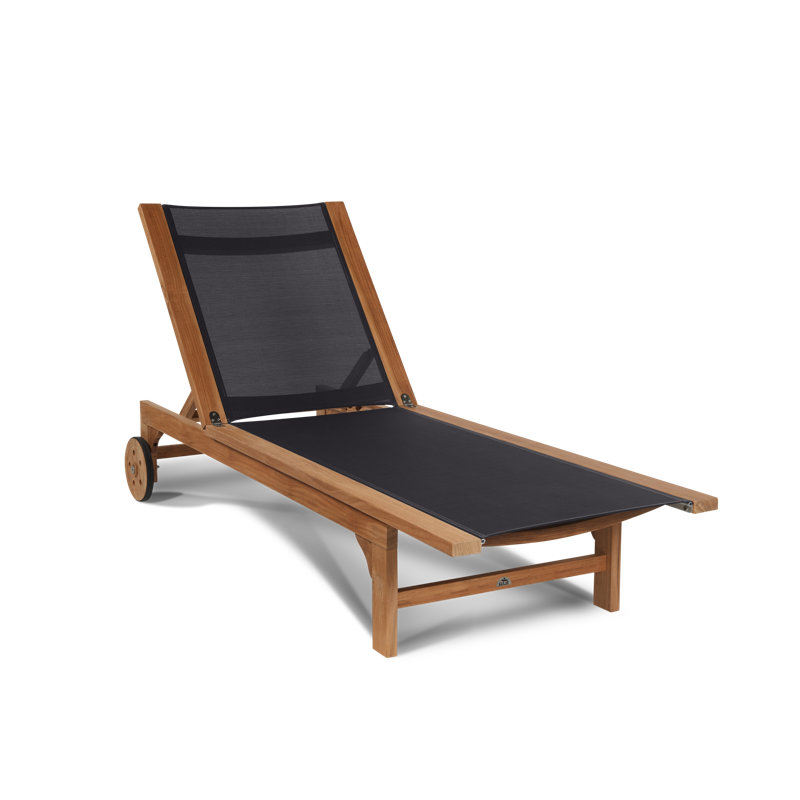 Trakas Montauk Teak Outdoor Reclining Sunlounger, Black