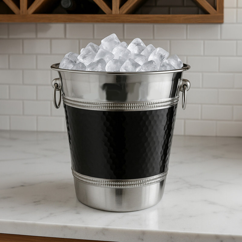 Janeen Stainless Steel Champagne Bucket, Black