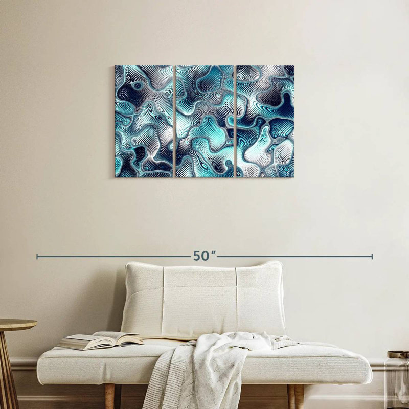 Fissures bleu sarcelle abstraites Avery, H 20 po x l 33 po