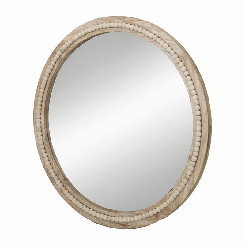 Charming Circular Beaded Wall Mirror for Various Rooms, Enhancing Décor