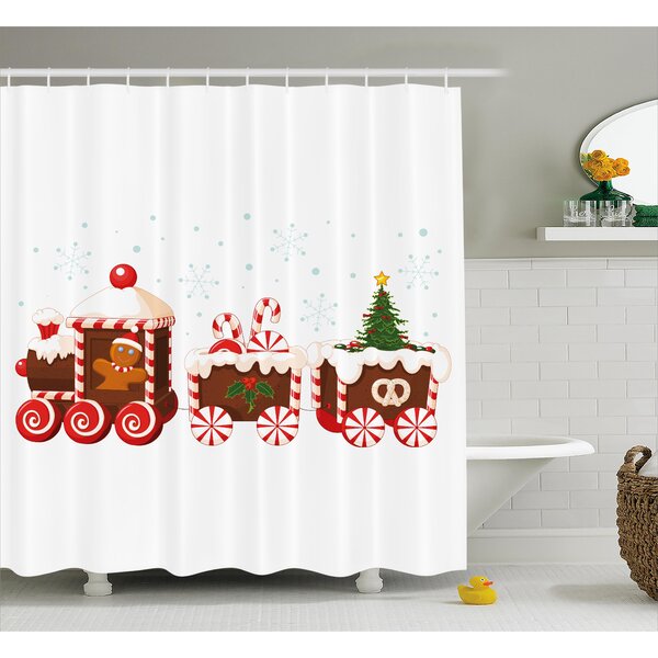 The Holiday Aisle® Shower Curtain with Hooks Included & Reviews | Wayfair