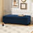 50.75" W Blue Textured Fabric Upholstered With Hinged Lid, For Living Room Storage And Footrest Wide Birch Wood Legs Style Stability-1271401468
