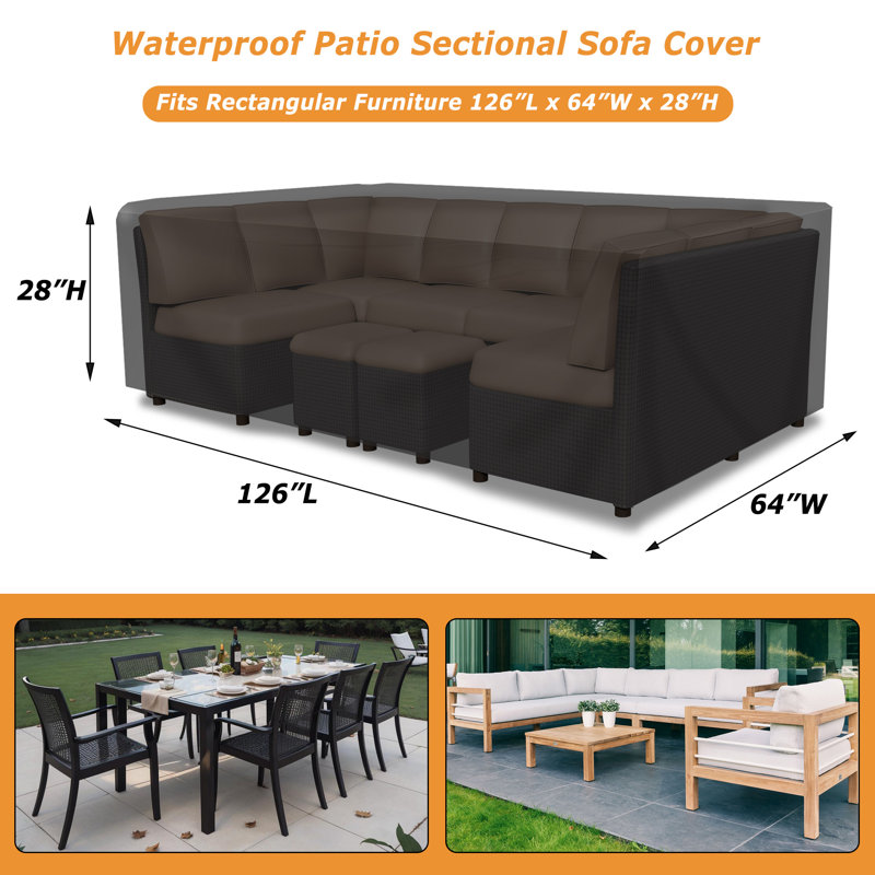 Housses de meubles de patio robustes, housse modulaire extérieure imperméable