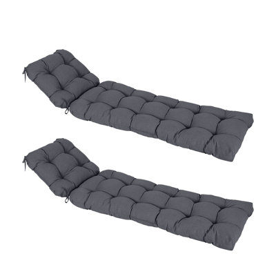  Coussin de chaise longue d'extérieur touffeté en polyester