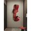 Sculpture murale moderne en métal de luxe moderne, ruban mural torsadé bicolore doré et bourgogne 3D pour entrée verticale-131275623-131275625