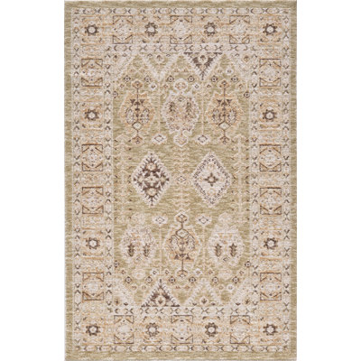 Tapis performance tissé à la machine Mira Portia - sauge - 5 pi x 7 pi 10 po