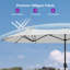 Parasol blanc pour terrasse avec double face recto-verso avec manivelle 12 nervures robustes robustes pour terrasse de plage-1746671136