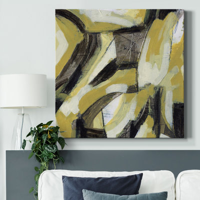 Citron Rhythm II - Matted and Framed Under Glass, Large Living Room Wall Art