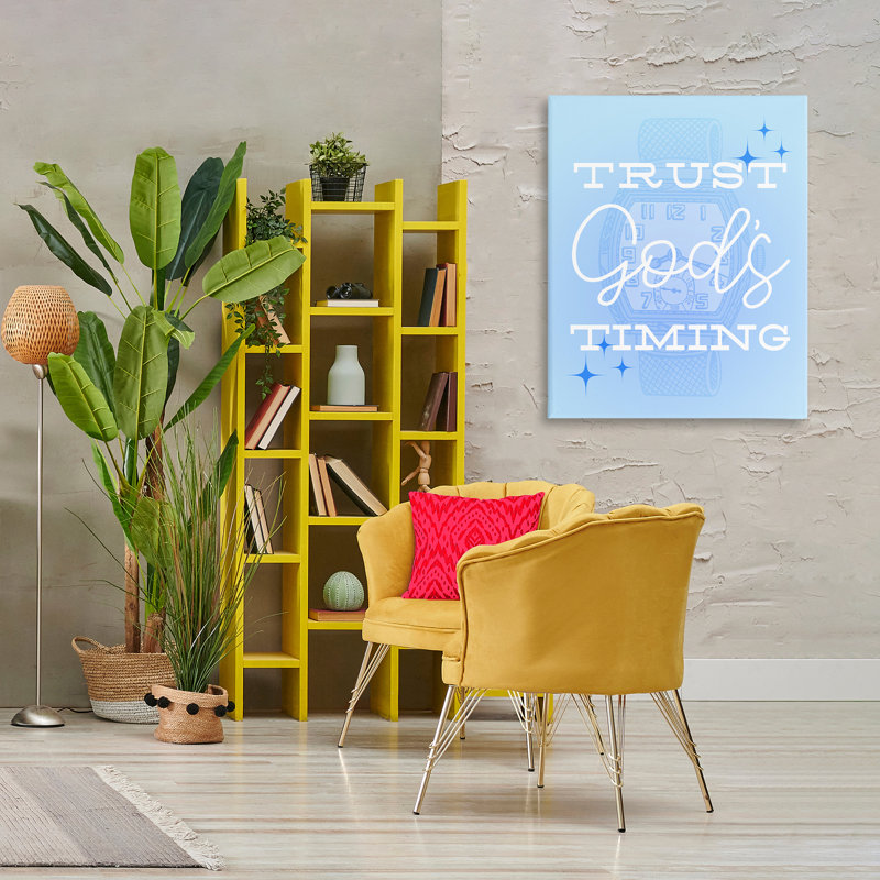 Trust Gods Timing Blue Canvas Wall Art by Daphne Polselli bp-862_CN, H 40 po x l 30 po