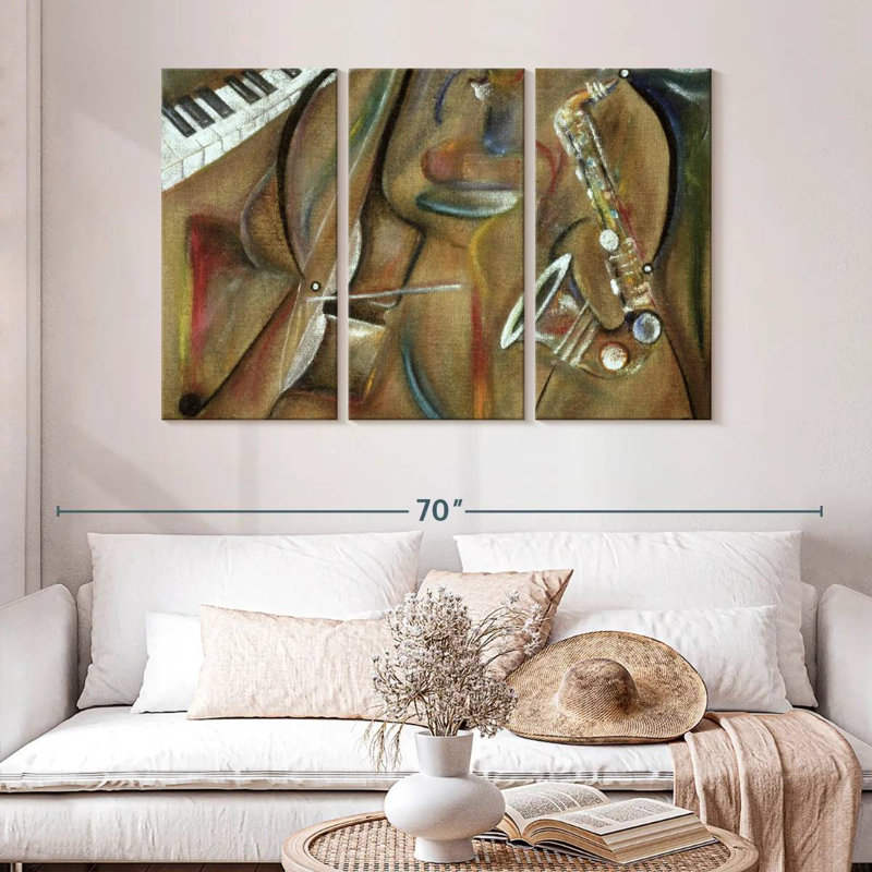 Abarca Burlap Sax, 32" H x 50" W