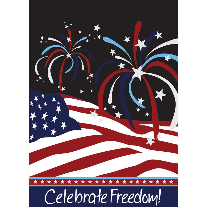 Double Sided Nylon Independence Day Garden Flag, 18" H x 13" W