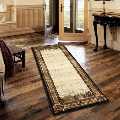 Lodge Area Rug 5 Ft 3 In X 7 - Alluring Mountain And Forest Patterns, Polypropylene, Stain , Jute Backing, Ft. In. Captivating Views, 100%