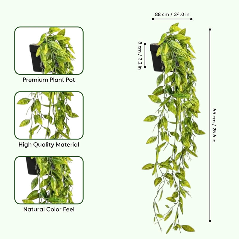 2 pack Fake Plants Fake Hanging Plants Artificial Plants Indoor Outdoor | Room Decor Home decor, Wall Shelf Patio Garden
