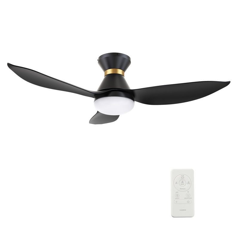 45" Smart Ceiling Fan With Remote, Light Kit Included, Works With Google Assistant And Amazon Alexa,Siri Shortcut., Black