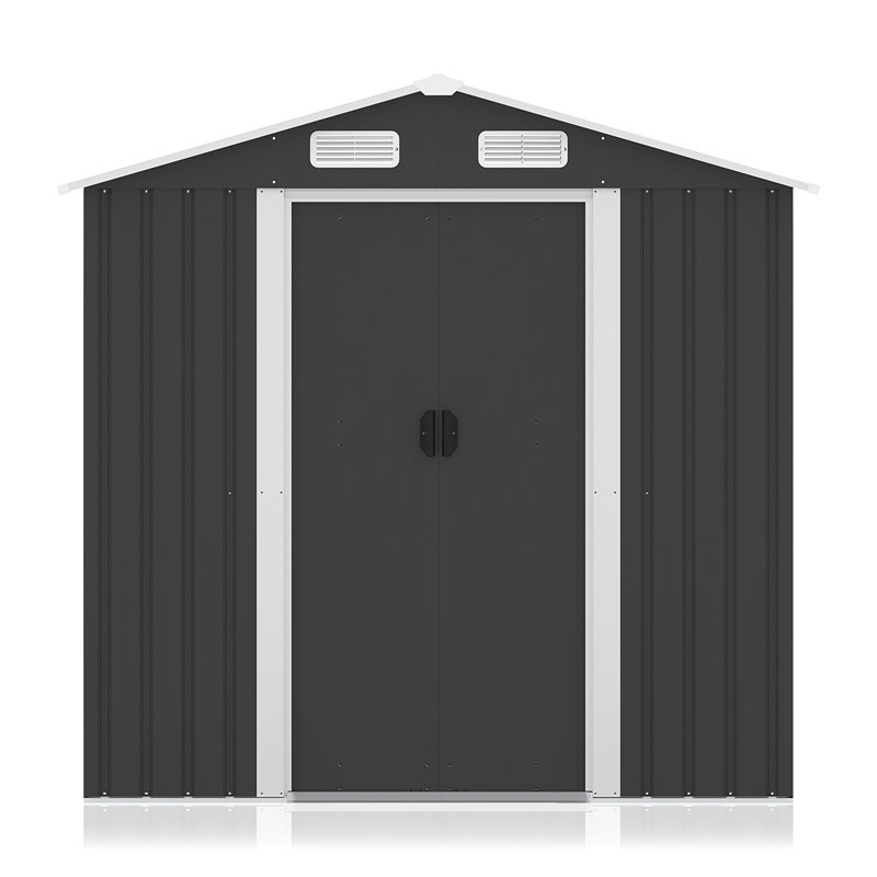 Remise de rangement extérieure en métal noir 6 * 4 pi