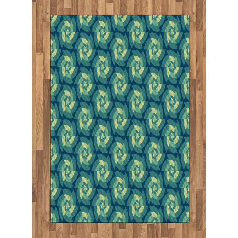 Abstract High Density Long Fiber Poly Threads Decorative Area Rug Carpet, Rectangle 4' x 5'8"