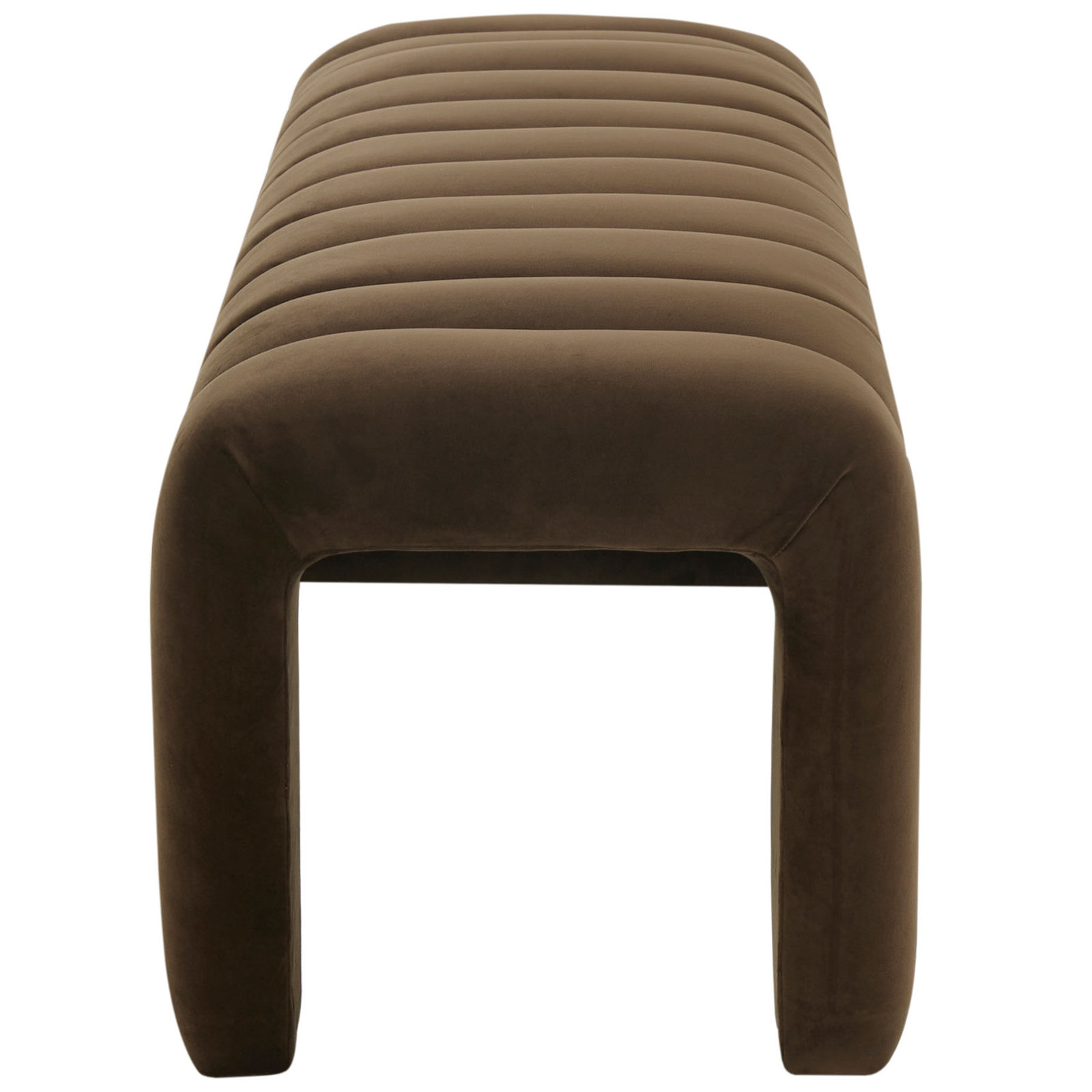 Gliese 63" Velvet Bedroom Bench, Dark Brown Velvet