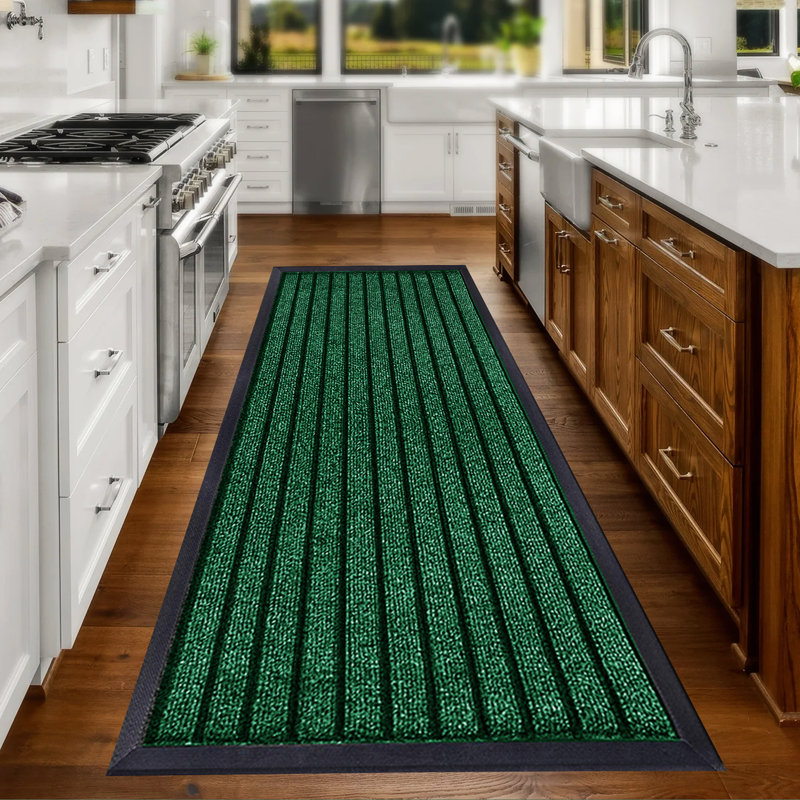 Kissy Non-Slip Doormat, 80cm W x 300cm L, Green