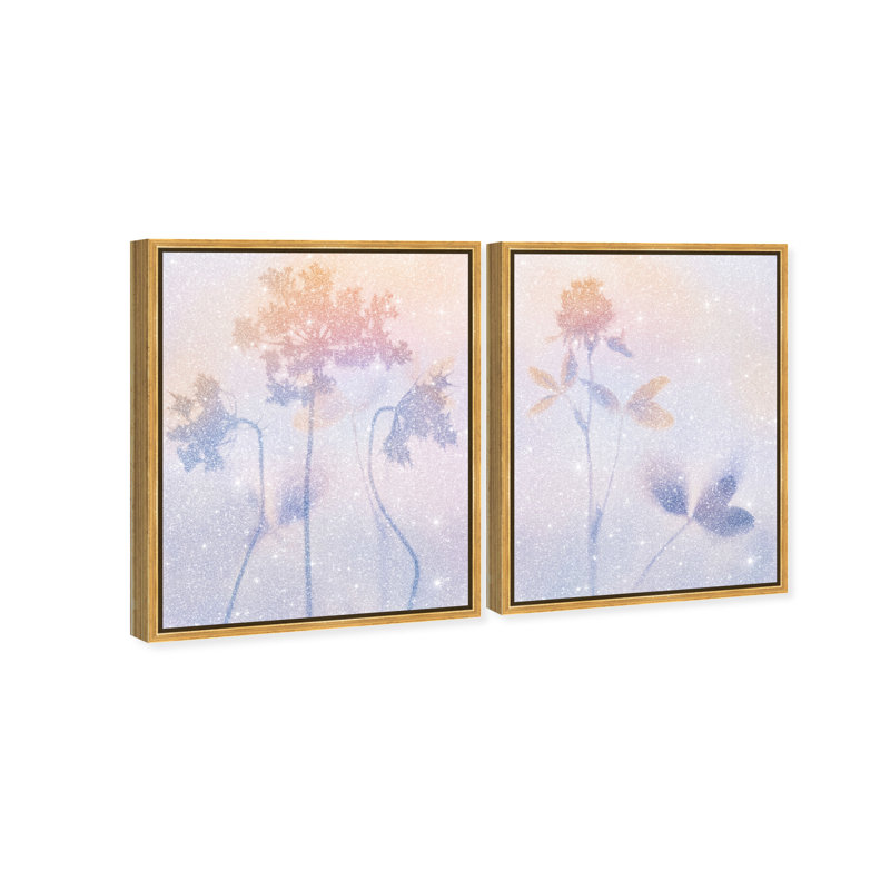 Lavender Shadows Set Set by Oliver Gal, 25"H x 31"W, Gold Floater Frame